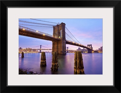 New York City, Manhattan, Brooklyn and Manhattan Bridges across the East River