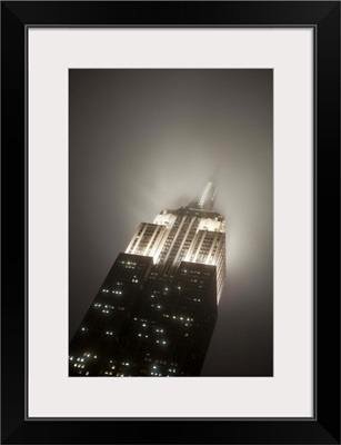 New York City, Manhattan, Empire State Building on a rainy evening