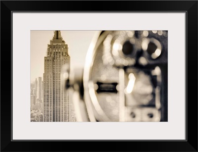 New York, Manhattan, Empire State Building from Top of The Rock, Tourist Binoculars