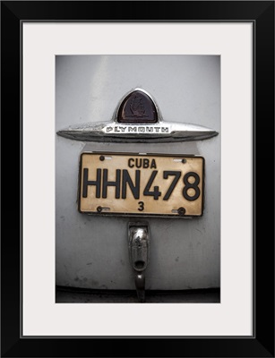 Number plate of classic 50's car, Havana, Cuba