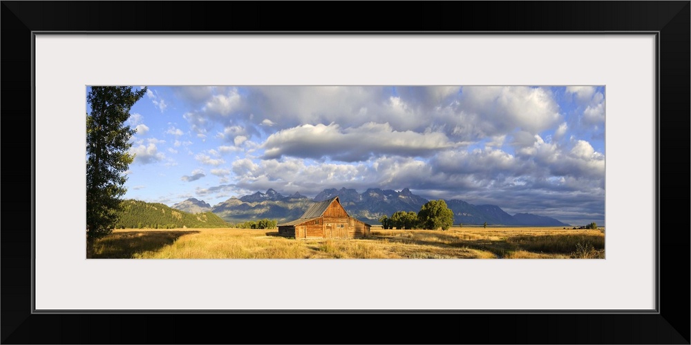 Old Barn and Teton Mountain Range, Jackson Hole, Wyoming, USA