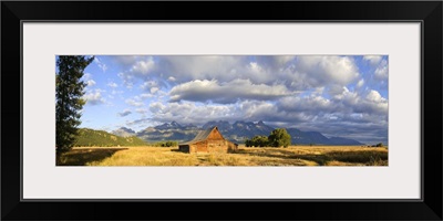 Old Barn and Teton Mountain Range, Jackson Hole, Wyoming