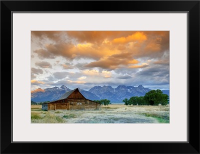 Old Barn and Teton Mountain Range, Jackson Hole, Wyoming