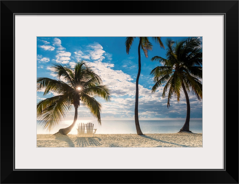 Palm Trees And Love Seat,  Islamorada, Florida Keys, USA