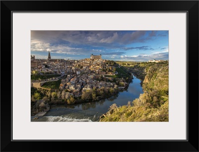 Panoramic view over Toledo and Tagus river, Castile La Mancha, Spain