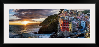 Riomaggiore At Sunset, Cinque Terre, Liguria, Italy