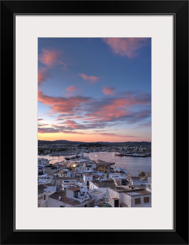 Spain, Balearic Islands, Ibiza, view of Ibiza old town (UNESCO site), and Dalt Vila