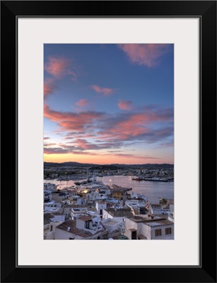 Spain, Balearic Islands, Ibiza, view of Ibiza old town, and Dalt Vila