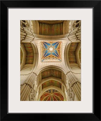 Spain, Madrid, Almundena Cathedral, View Of Ceiling