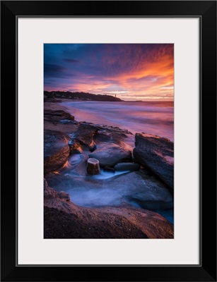 Stunning Sunrise Looking Over To Norah Head Lighthouse, Gravelly Beach, Australia