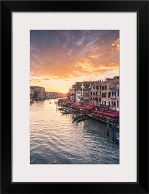 The Grand Canal At Sunset, Venice, Veneto, Italy.