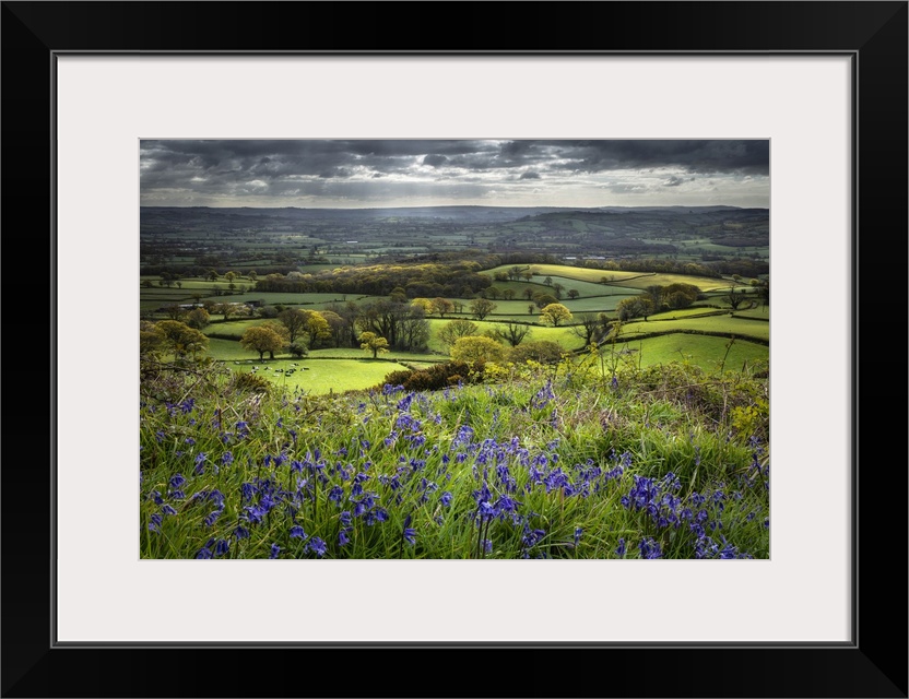 The Marshwood Vale in spring from Coney's Castle, Dorset, England, UK