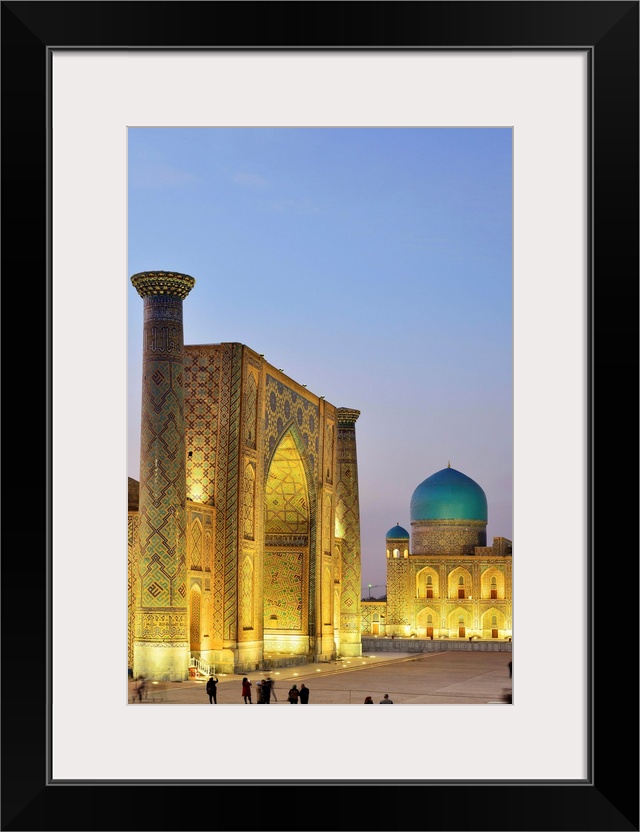 The Registan square and Ulugh Beg Madrasah. A Unesco World Heritage Site, Samarkand. Uzbekistan