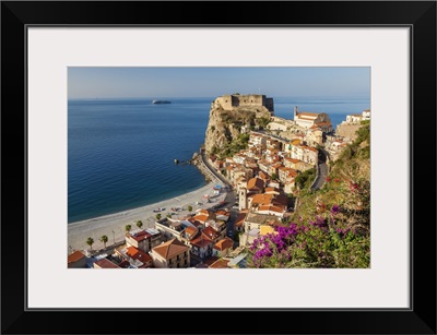 Town View with Castello Ruffo, Scilla, Calabria, Italy