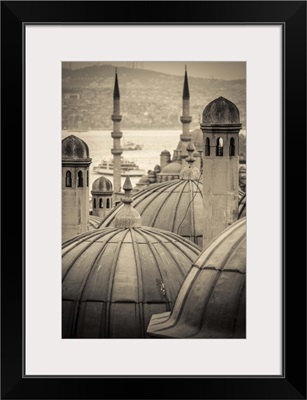 Turkey, Istanbul, Sultanahmet, domes of the Suleymaniye Mosque complex