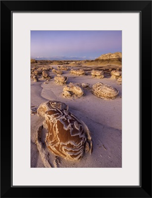 USA, New Mexico, Bisti Wilderness Area, Bisti Badlands, Cracked Eggs