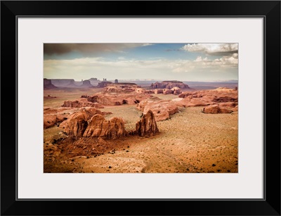 Utah, Ariziona border, panorama of the Monument Valley