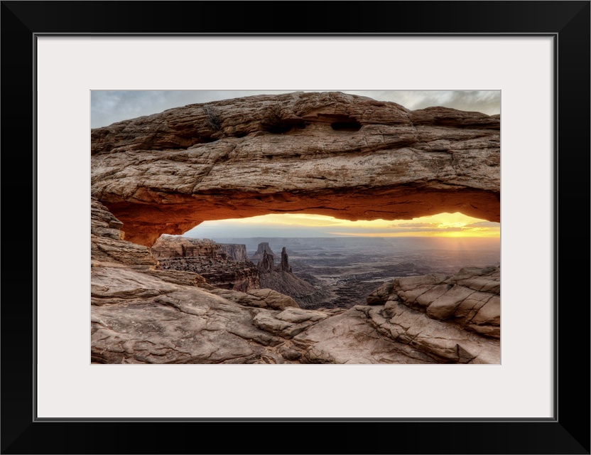 U.S.A., Utah, Canyonlands National Park, Mesa Arch at sunrise.