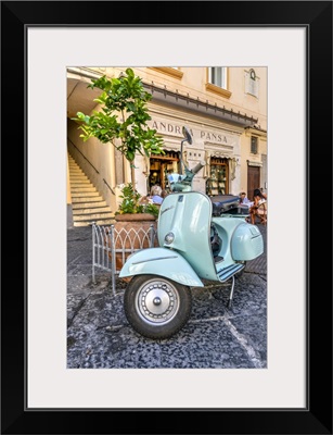 Vespa Scooter Parked In Amalfi, Campania, Italy