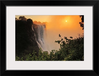 Victoria Falls at sunrise, Zambezi River, near Victoria Falls, Zimbabwe, Africa