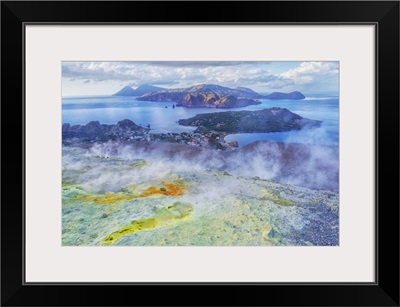 View Of Aeolian Islands Archipelago From Gran Cratere, Vulcano Island, Sicily, Italy