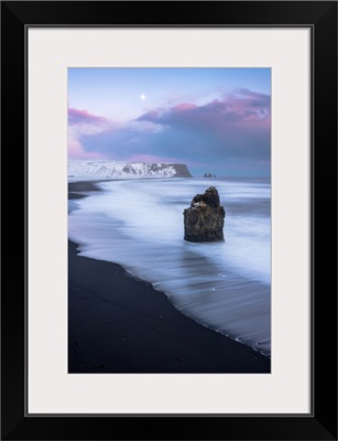 Vik, Southern Iceland, The black beach of Reynisfjara on a winter sunset