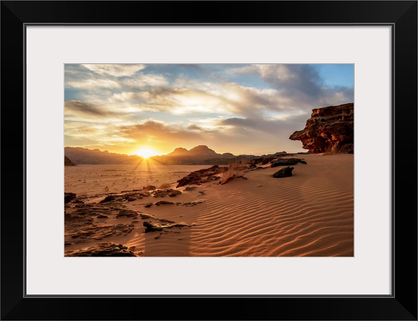 Wadi Rum At Sunset, Aqaba Governorate, Jordan.