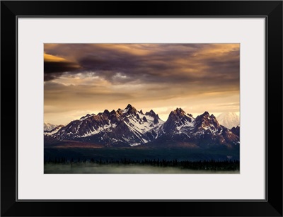 Sunrise over the Alaskan Range; Denali National Park, Denali, Alaska