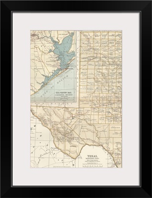 Texas, Western Part - Vintage Map
