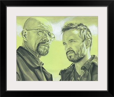 Walter White and Jesse Pinkman (black and white)