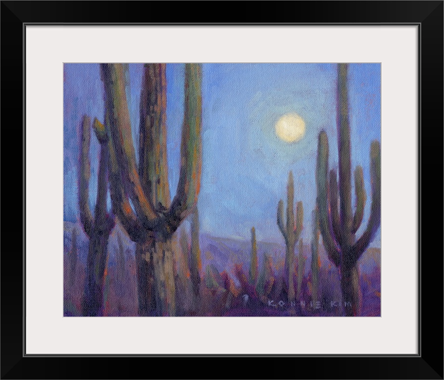 Moonlight Saguaros