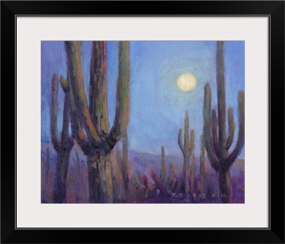 Moonlight Saguaros