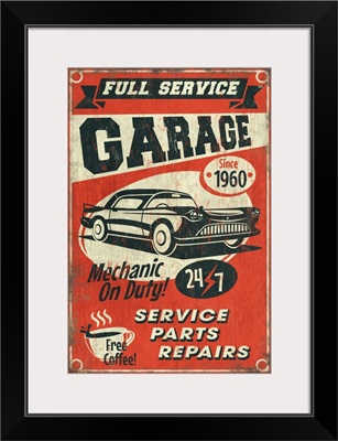 24/7 Full Service Garage, Vintage Sign