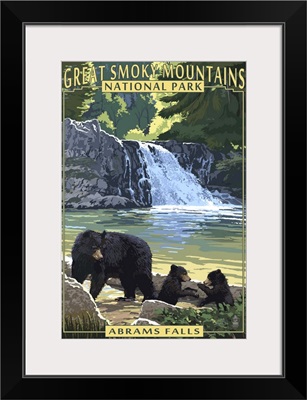Abrams Falls - Great Smoky Mountains National Park, TN: Retro Travel Poster