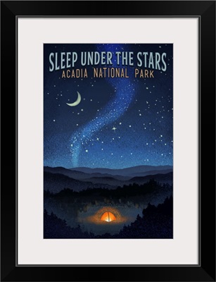 Acadia National Park, Sleep Under The Stars: Retro Travel Poster