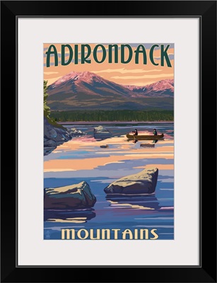 Adirondack Mountains, New York, Lake and Mountain View
