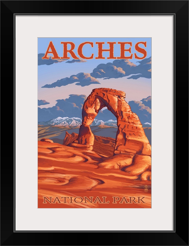 Arches National Park, Delicate Arch: Retro Travel Poster