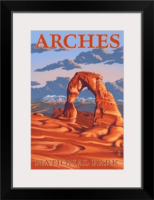 Arches National Park, Delicate Arch: Retro Travel Poster