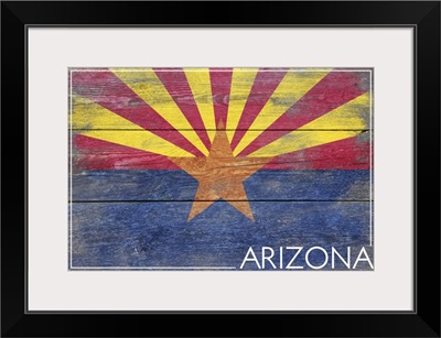 Arizona State Flag on Wood