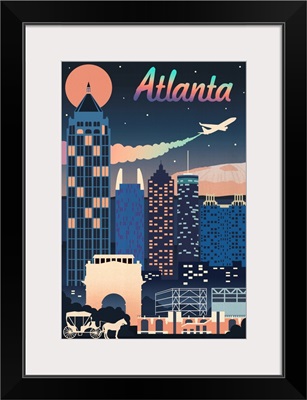 Atlanta, Georgia - Retro Skyline Chromatic Series