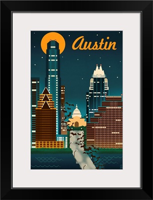 Austin, Texas, Retro Skyline
