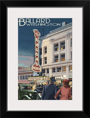 Bagdad Theatre - Ballard, Seattle, WA: Retro Travel Poster