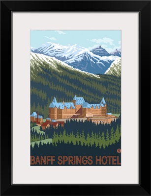 Banff, Canada - Banff Springs Hotel: Retro Travel Poster