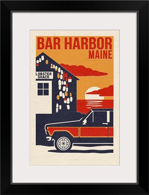 Bar Harbor, Maine - Woodblock