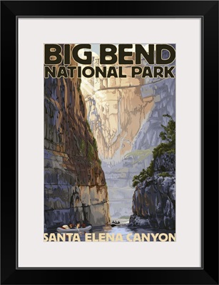 Big Bend National Park, Texas - Santa Elena Canyon: Retro Travel Poster