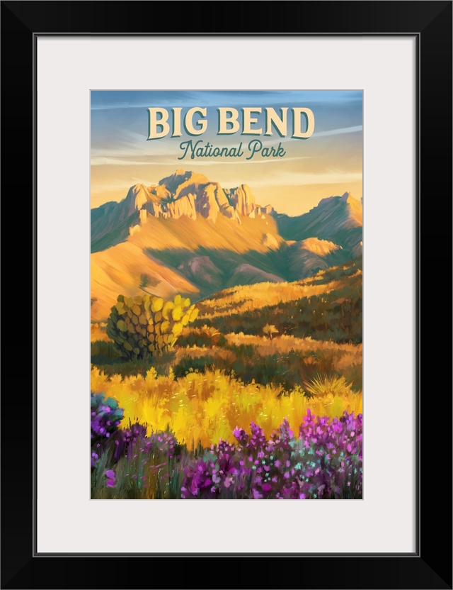 Big Bend National Park, Wildflowers: Retro Travel Poster