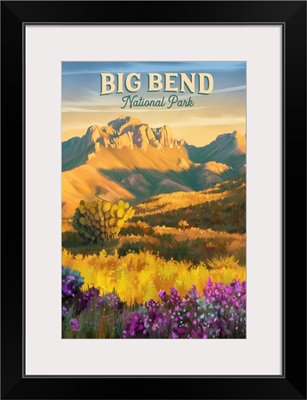 Big Bend National Park, Wildflowers: Retro Travel Poster