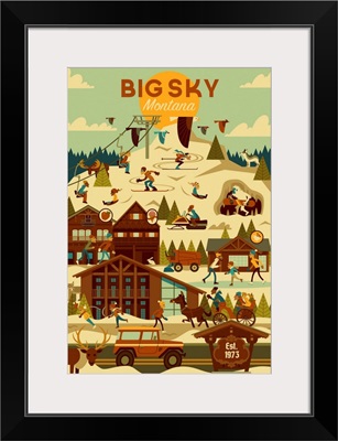 Big Sky, Montana - Ski Resort - Geometric