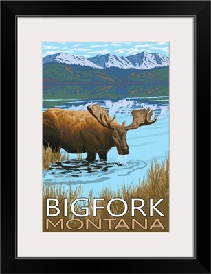Bigfork, Montana, Moose and Lake