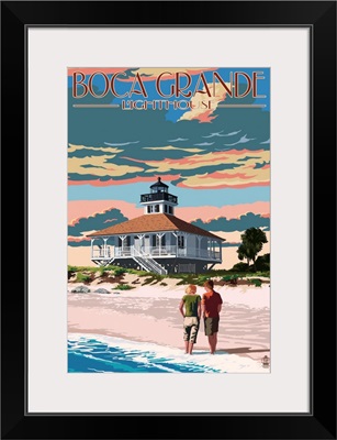 Boca Grande, Florida - Lighthouse: Retro Travel Poster